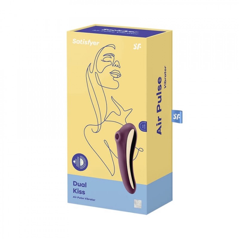 Satisfyer Dual Kiss - 2in1, hüvelyi és csikló vibrátor (lila) 91607 termék bemutató kép