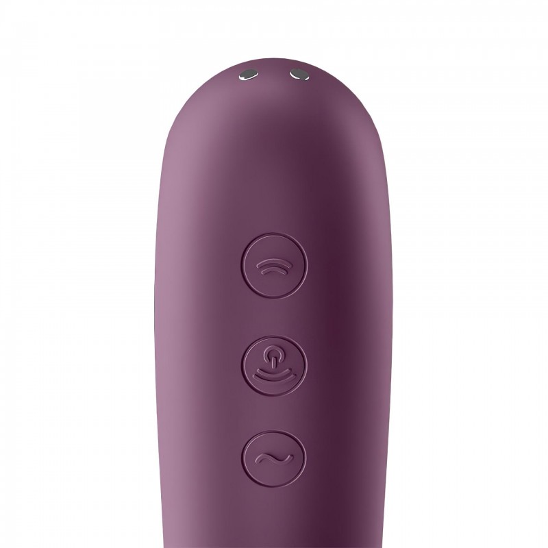 Satisfyer Dual Kiss - 2in1, hüvelyi és csikló vibrátor (lila) 117044 termék bemutató kép