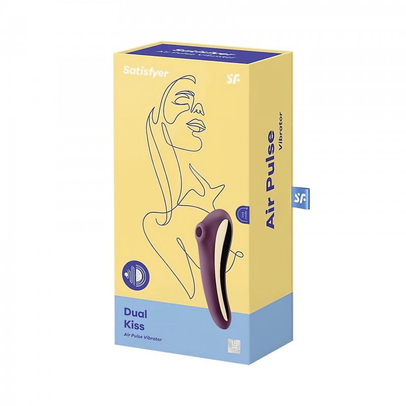 Satisfyer Dual Kiss - 2in1, hüvelyi és csikló vibrátor (lila) 117045 termék bemutató kép