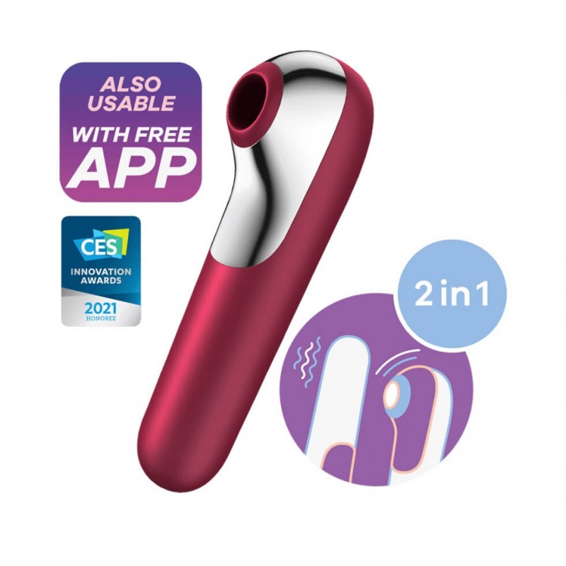 Satisfyer Dual Love - okos hüvelyi és csikló vibrátor (piros) 76904 termék bemutató kép