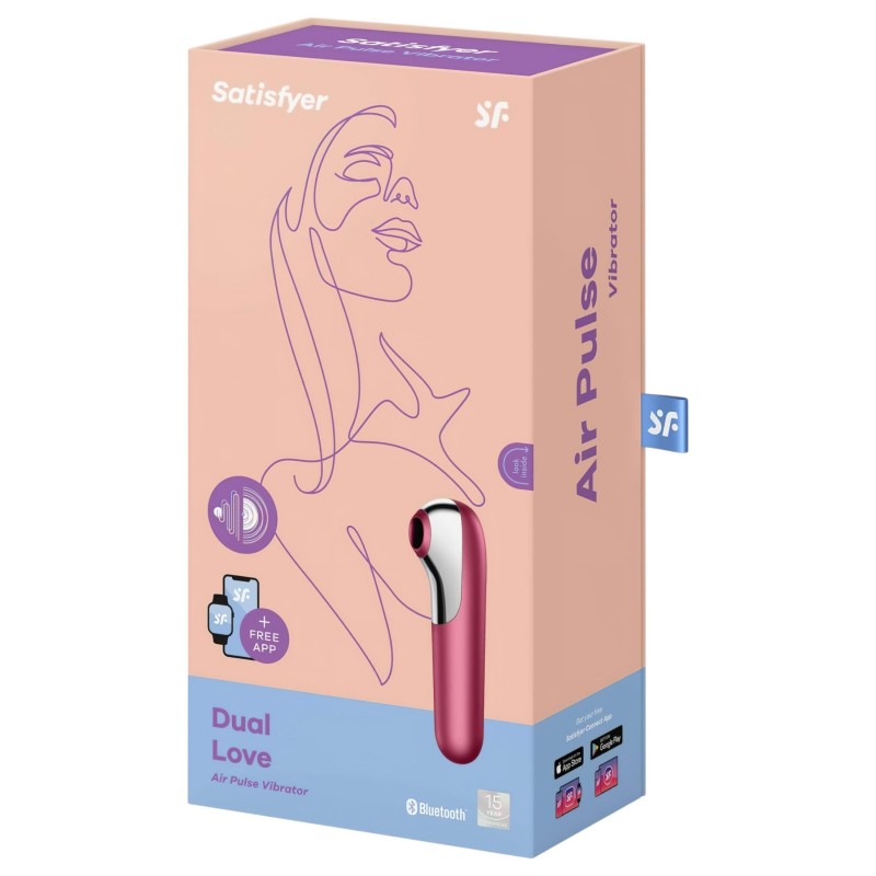 Satisfyer Dual Love – App-vezérelt csiklóvibrátor (piros) 138342 termék bemutató kép