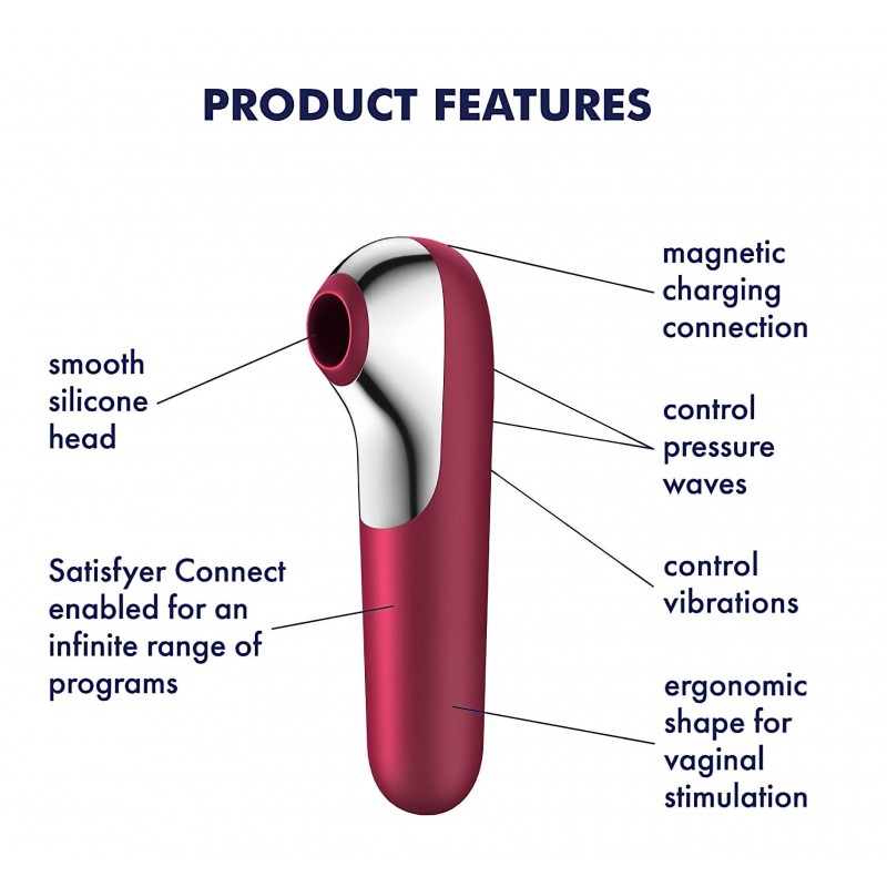Satisfyer Dual Love – App-vezérelt csiklóvibrátor (piros) 138345 termék bemutató kép