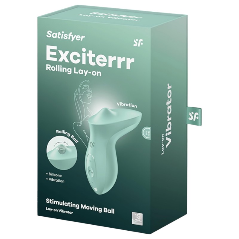Satisfyer Exciterrr - forgó gyöngyös csikló vibrátor (zöld) 116981 termék bemutató kép