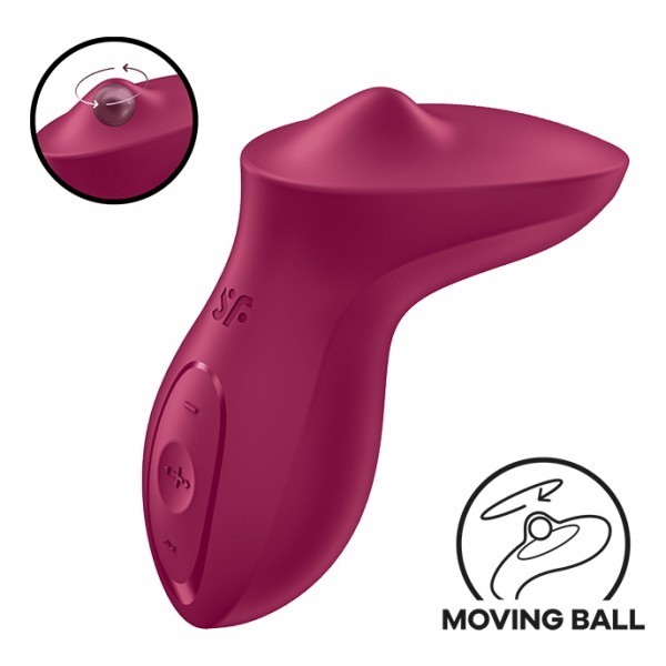 Satisfyer Exciterrr - forgó gyöngyös csikló vibrátor (piros)