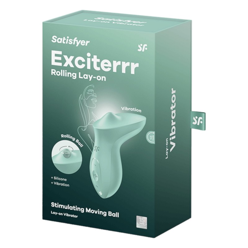 Satisfyer Exciterrr - forgó gyöngyös csikló vibrátor (zöld) 94182 termék bemutató kép