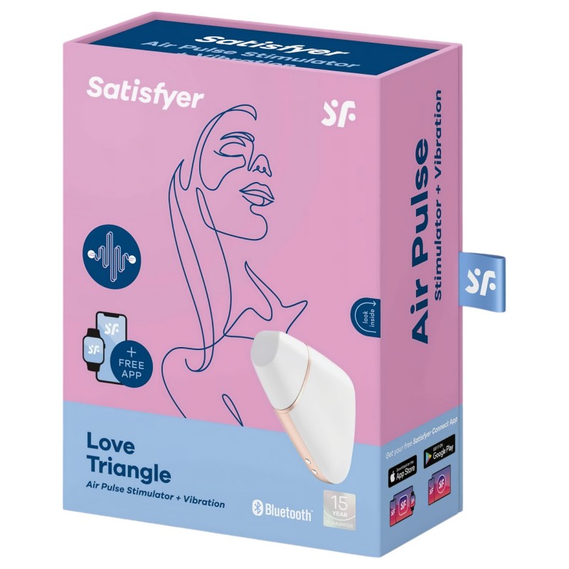 Satisfyer Love Triangle - App-vezérelt léghullámos csiklóizgató (fehér) 145575 termék bemutató kép