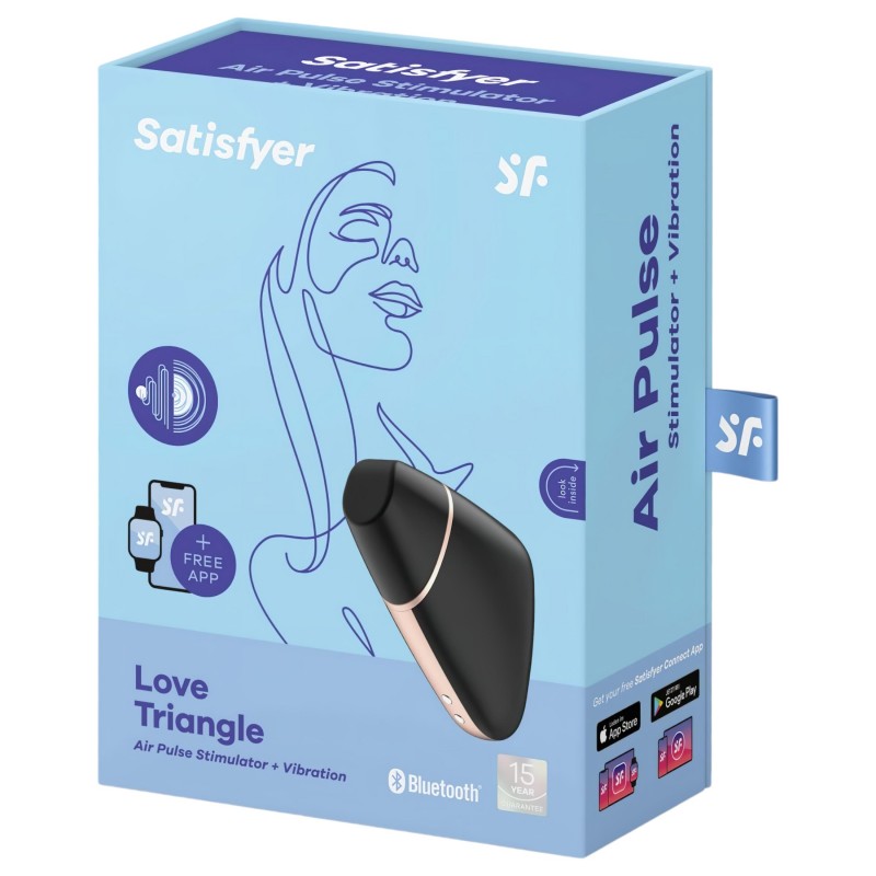 Satisfyer Love Triangle - App-vezérelt léghullámos csiklóizgató (fekete) 147111 termék bemutató kép