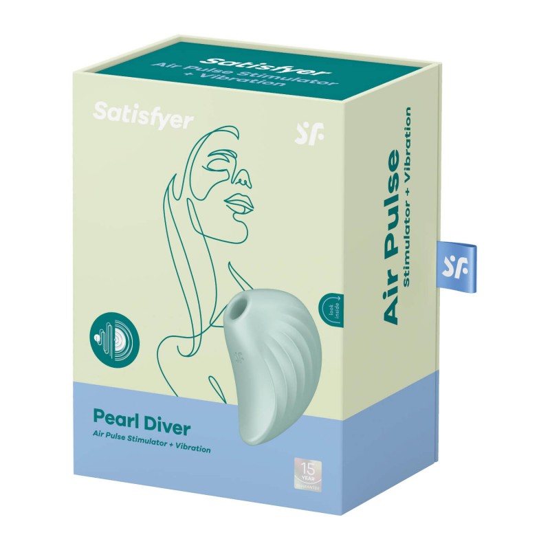 Satisfyer Pearl Diver - akkus, léghullámos csiklóvibrátor (menta) 54798 termék bemutató kép
