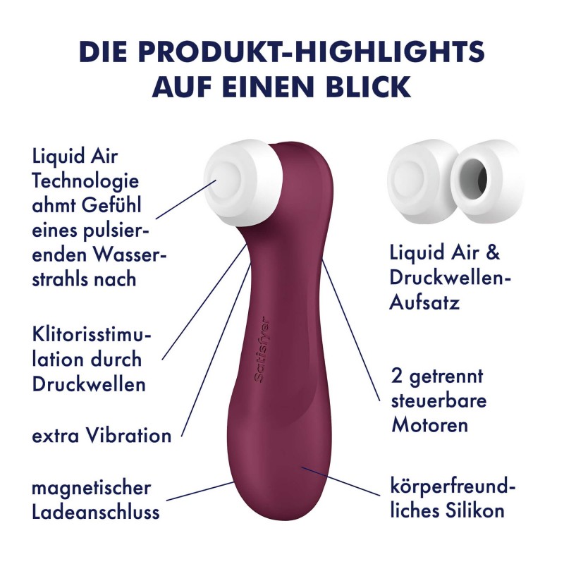 Satisfyer Pro 2 Gen3 - App-vezérelt léghullámos csiklóizgató (piros) 146382 termék bemutató kép