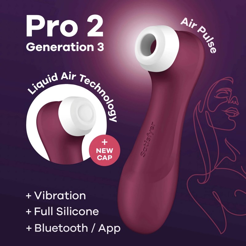 Satisfyer Pro 2 Gen3 - App-vezérelt léghullámos csiklóizgató (piros) 146386 termék bemutató kép