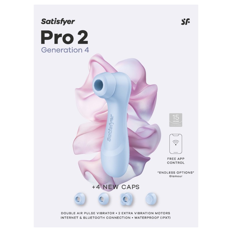 Satisfyer Pro 2 Gen4 - App-vezérelt léghullámos csiklóizgató (kék) 170830 termék bemutató kép