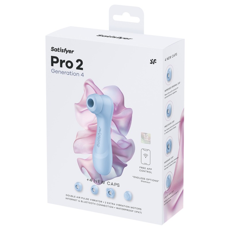 Satisfyer Pro 2 Gen4 - App-vezérelt léghullámos csiklóizgató (kék) 152302 termék bemutató kép