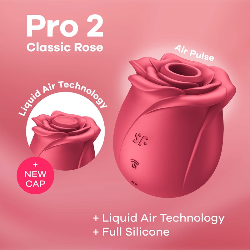 Satisfyer Pro 2 Classic Blossom - léghullámos csiklóizgató (piros) 83206 termék bemutató kép