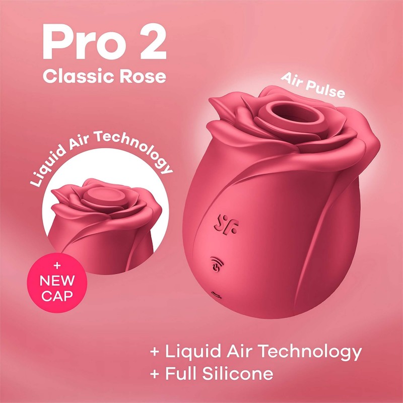 Satisfyer Pro 2 Classic Blossom - léghullámos csiklóizgató (piros) 98584 termék bemutató kép