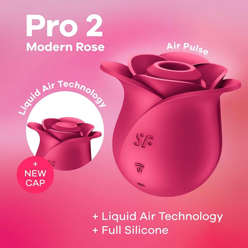 Satisfyer Pro 2 Rose Modern - léghullámos csiklóizgató (piros) 101157 termék bemutató kép