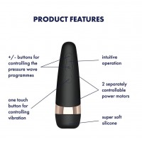 Satisfyer Pro 3+ - vízálló, akkus csiklóizgató vibrátor (fekete) 45691 termék bemutató kép