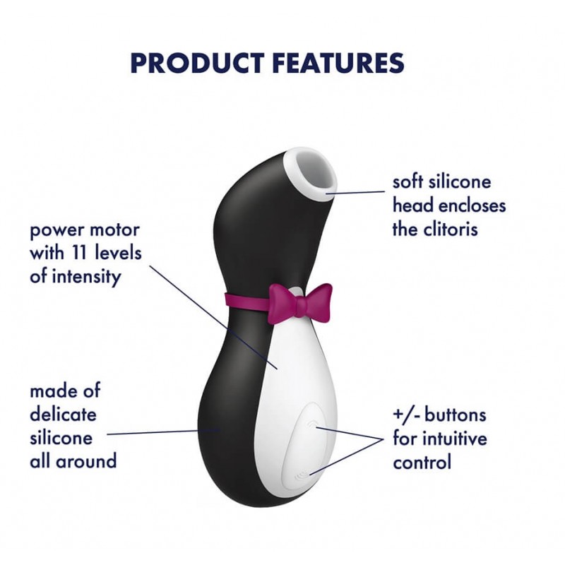 Satisfyer Pro Penguin Next - akkus, vízálló csiklóizgató (fekete-fehér) 45719 termék bemutató kép