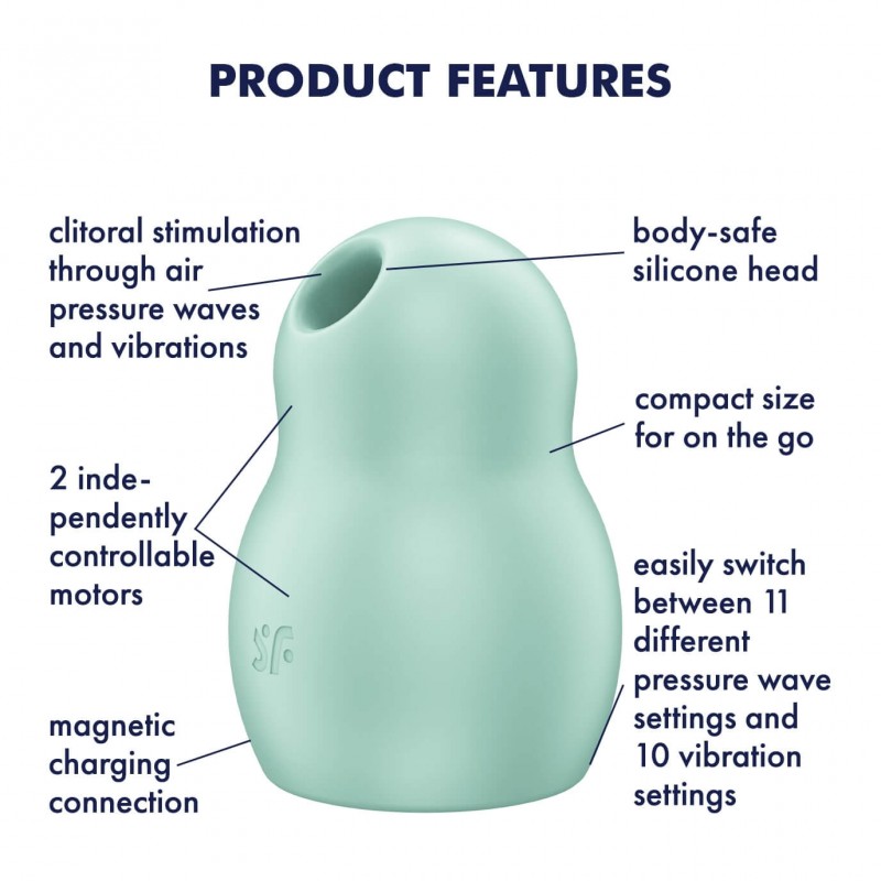 Satisfyer Pro To Go 1 - akkus, léghullámos csiklóizgató (menta) 81813 termék bemutató kép