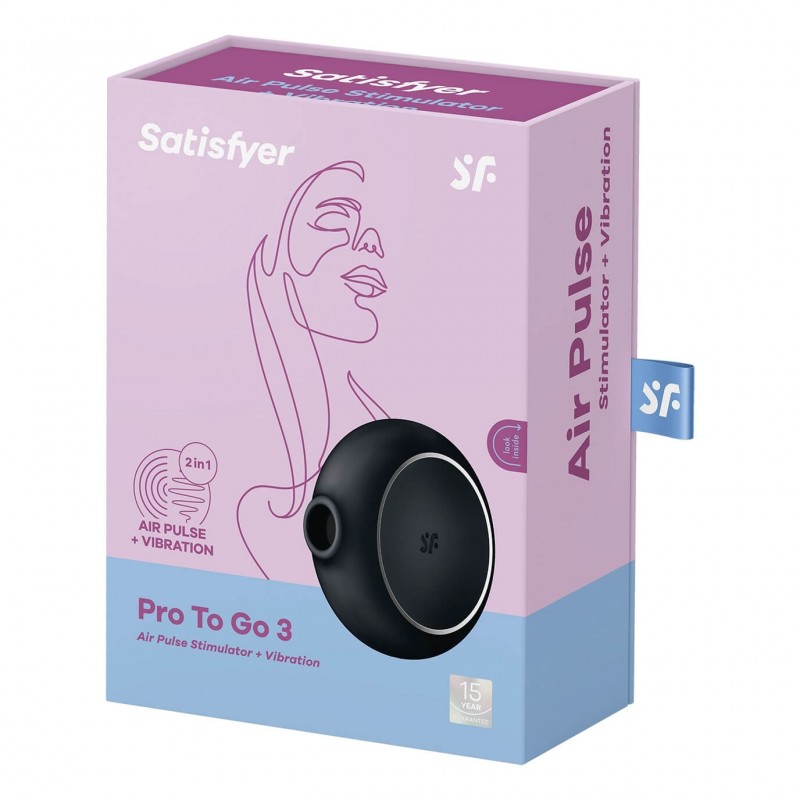 Satisfyer Pro To Go 3 - léghullámos csiklóizgató (fekete) 68143 termék bemutató kép