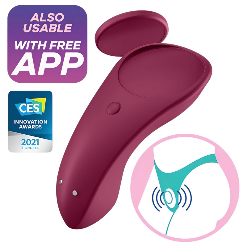 Satisfyer Sexy Secret - hordható App-vezérelt bugyi vibrátor (piros) 150646 termék bemutató kép