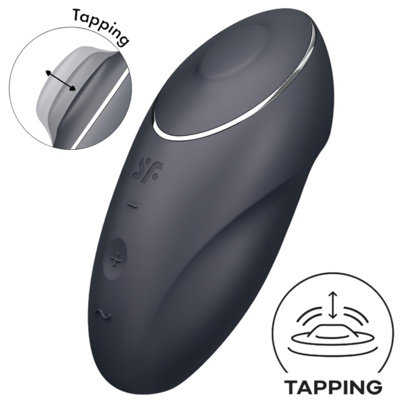 Satisfyer Tap & Climax 1 - 2in1 csikló vibrátor (fekete) 112652 termék bemutató kép