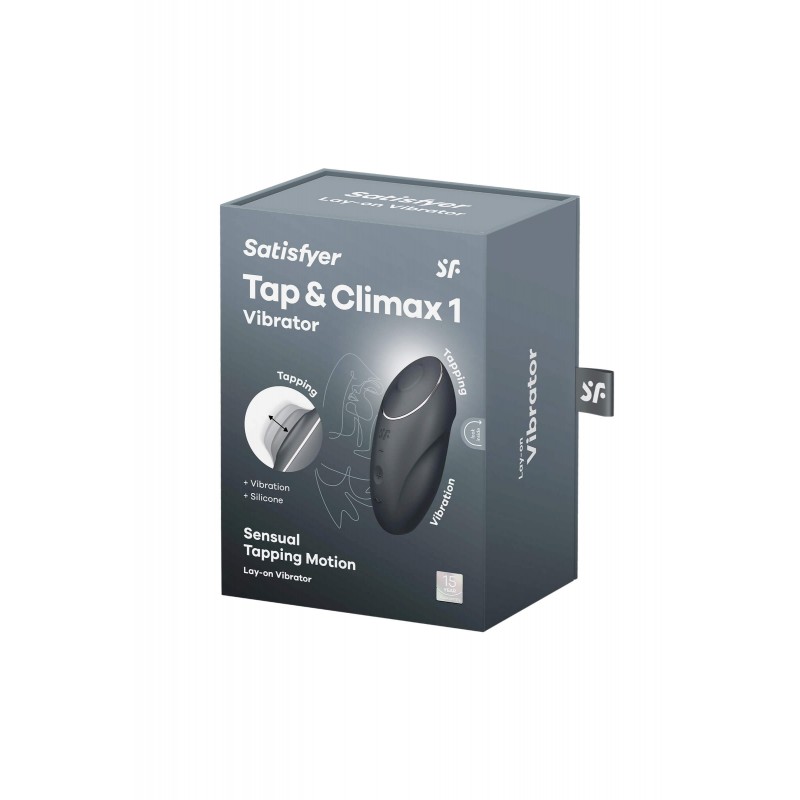 Satisfyer Tap & Climax 1 - 2in1 csikló vibrátor (fekete) 86680 termék bemutató kép