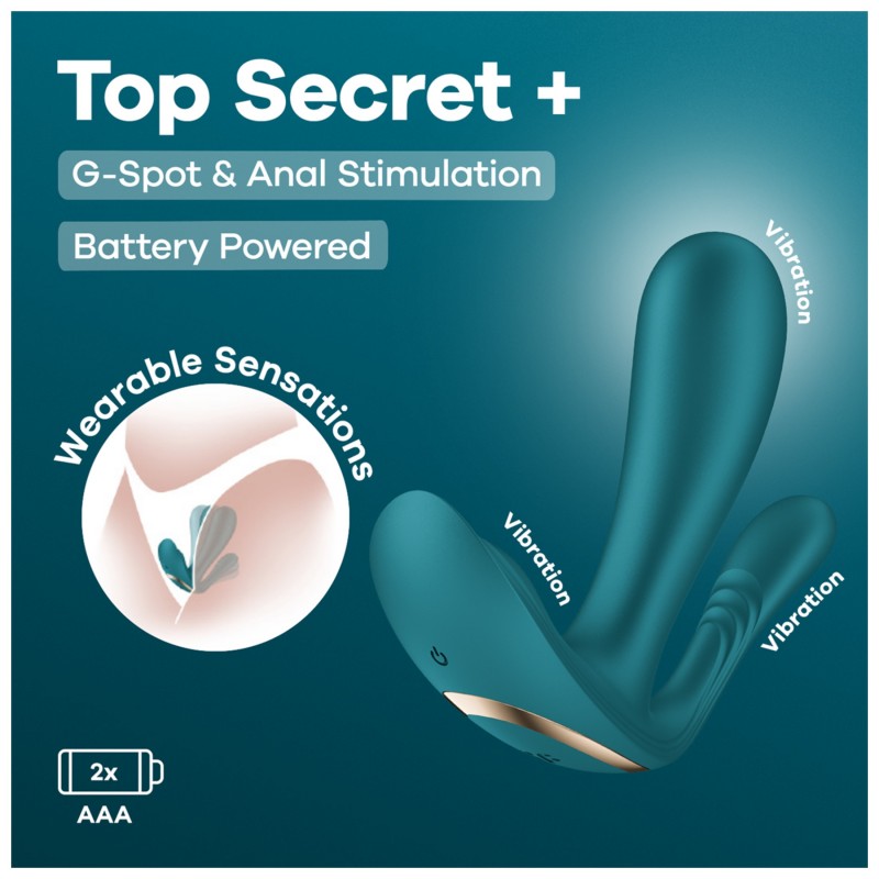 Satisfyer Top Secret+ - 3 ágú, hordható vibrátor (zöld) 125667 termék bemutató kép