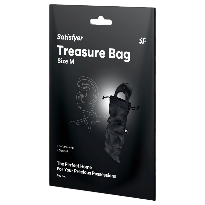 Satisfyer Treasure Bag - diszkrét tároló táska - közepes (fekete) 98715 termék bemutató kép