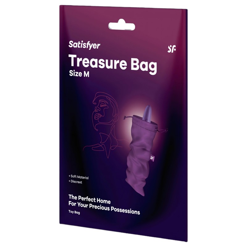 Satisfyer Treasure Bag - diszkrét tároló táska - közepes (lila) 98719 termék bemutató kép