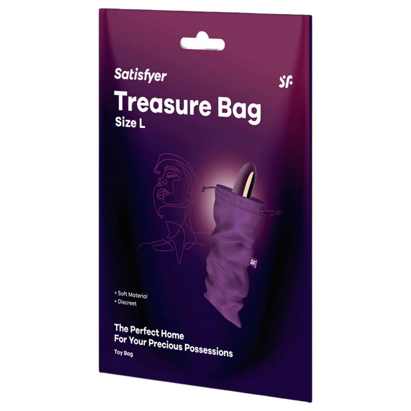 Satisfyer Treasure Bag L - diszkrét szexjáték tároló táska - közepes (lila) 165471 termék bemutató kép