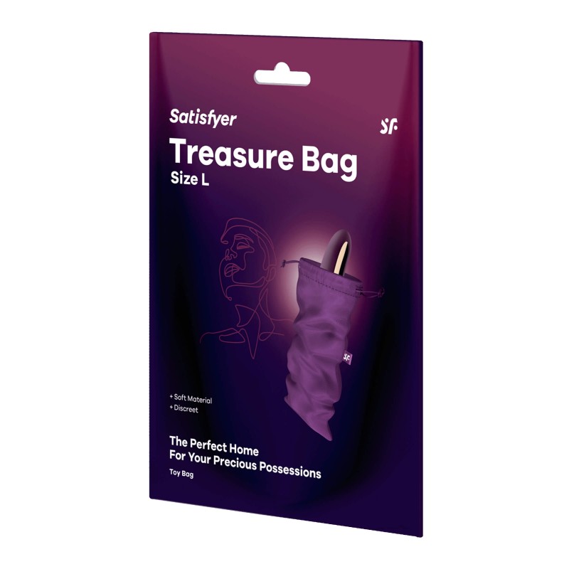 Satisfyer Treasure Bag L - diszkrét tároló táska - közepes (lila) 89226 termék bemutató kép