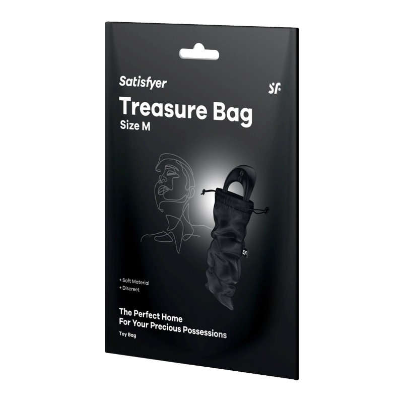 Satisfyer Treasure Bag - diszkrét tároló táska - közepes (fekete) 86692 termék bemutató kép