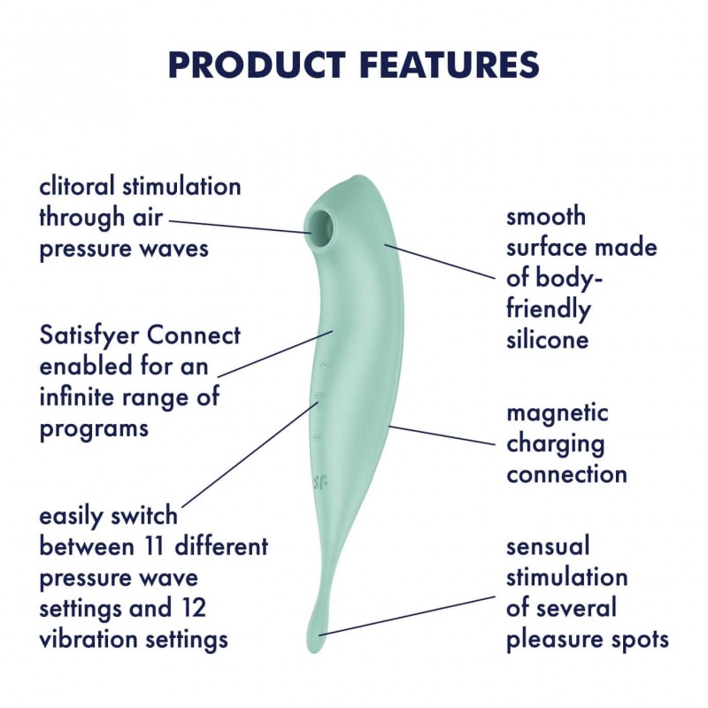 Satisfyer Twirling Pro - App-vezérelt csiklóvibrátor (menta) 64621 termék bemutató kép