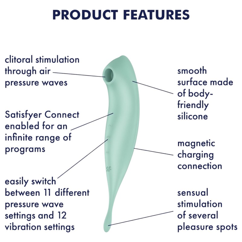 Satisfyer Twirling Pro - App-vezérelt csiklóvibrátor (menta) 117076 termék bemutató kép