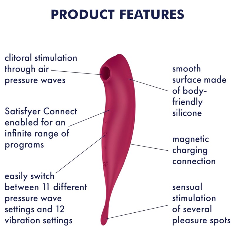Satisfyer Twirling Pro - okos 2in1 csikló vibrátor (piros) 116872 termék bemutató kép