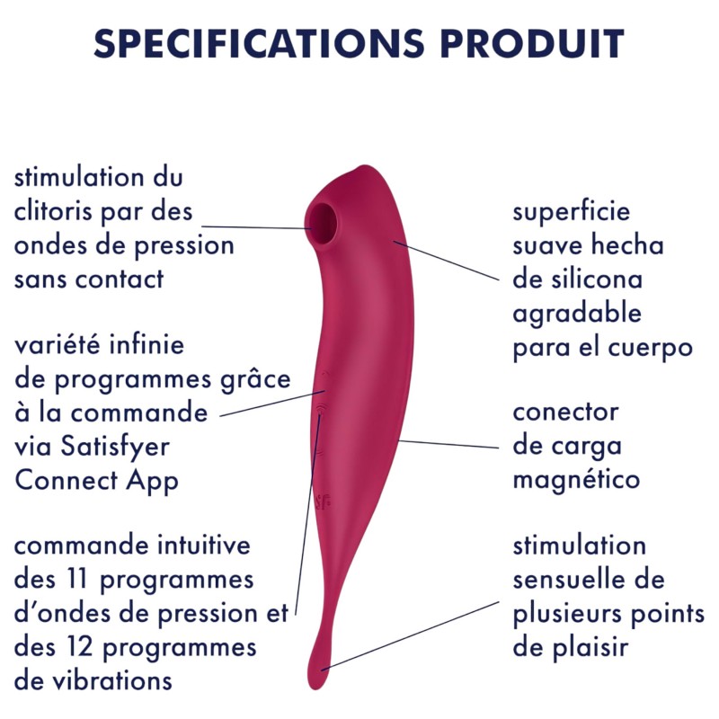 Satisfyer Twirling Pro - okos 2in1 csikló vibrátor (piros) 116873 termék bemutató kép