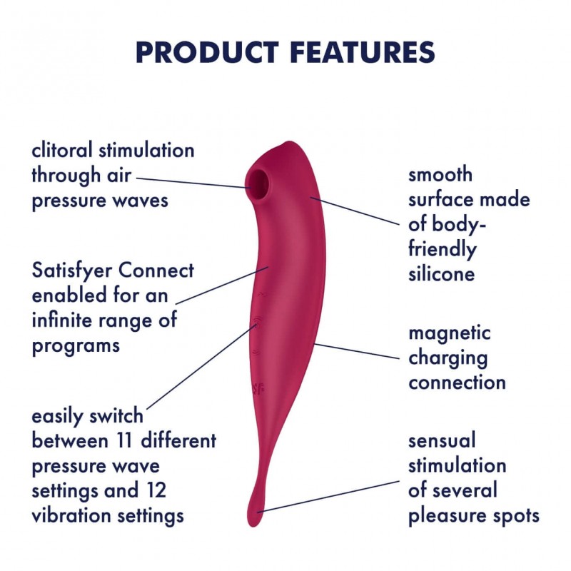 Satisfyer Twirling Pro - okos 2in1 csikló vibrátor (piros) 87283 termék bemutató kép