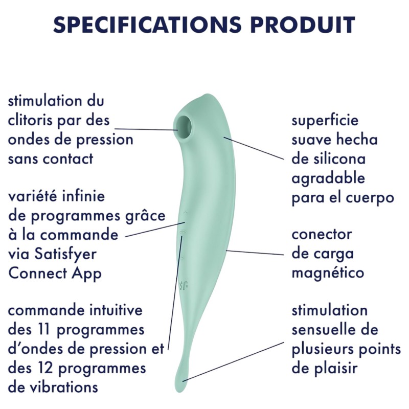 Satisfyer Twirling Pro - App-vezérelt csiklóvibrátor (menta) 139273 termék bemutató kép
