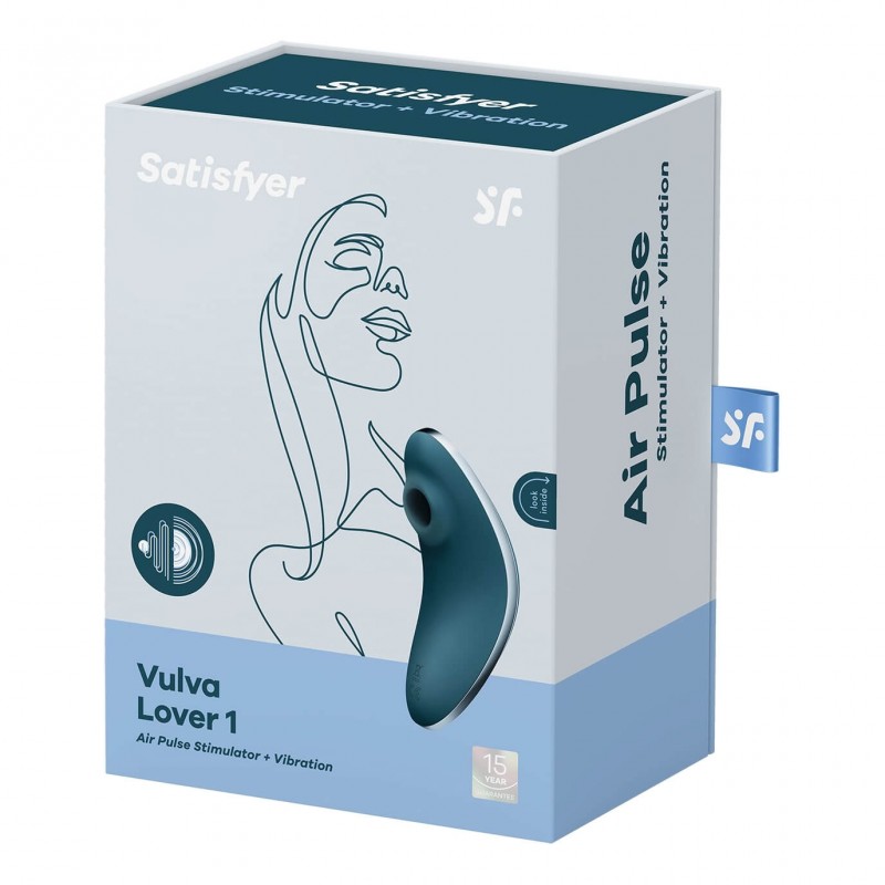 Satisfyer Vulva Lover 1 - akkus léghullámos csikló vibrátor (kék) 83299 termék bemutató kép
