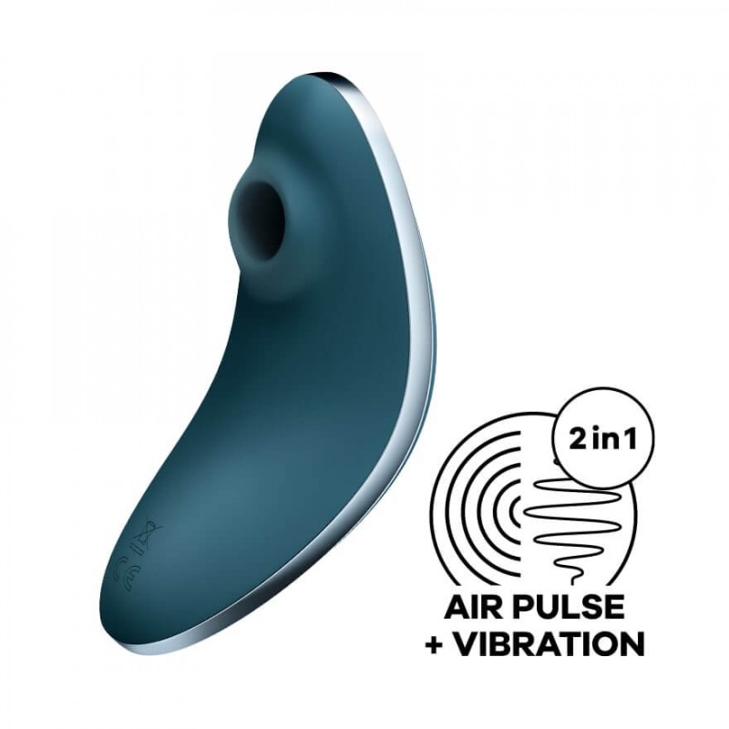 Satisfyer Vulva Lover 1 - akkus léghullámos csikló vibrátor (kék) 83300 termék bemutató kép