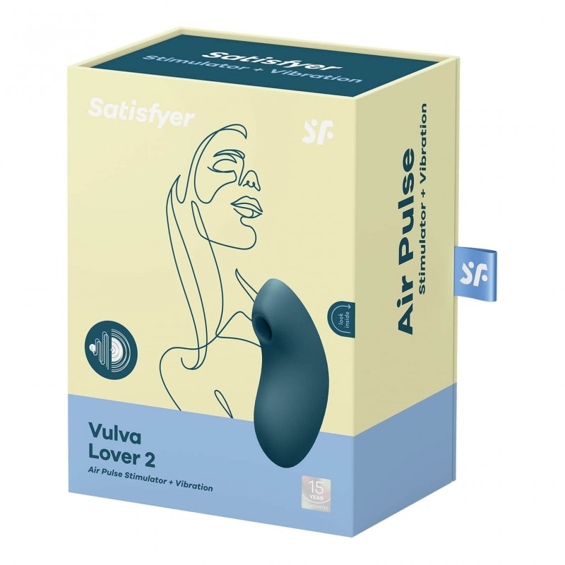 Satisfyer Vulva Lover 2 - akkus léghullámos csikló vibrátor (kék) 64665 termék bemutató kép