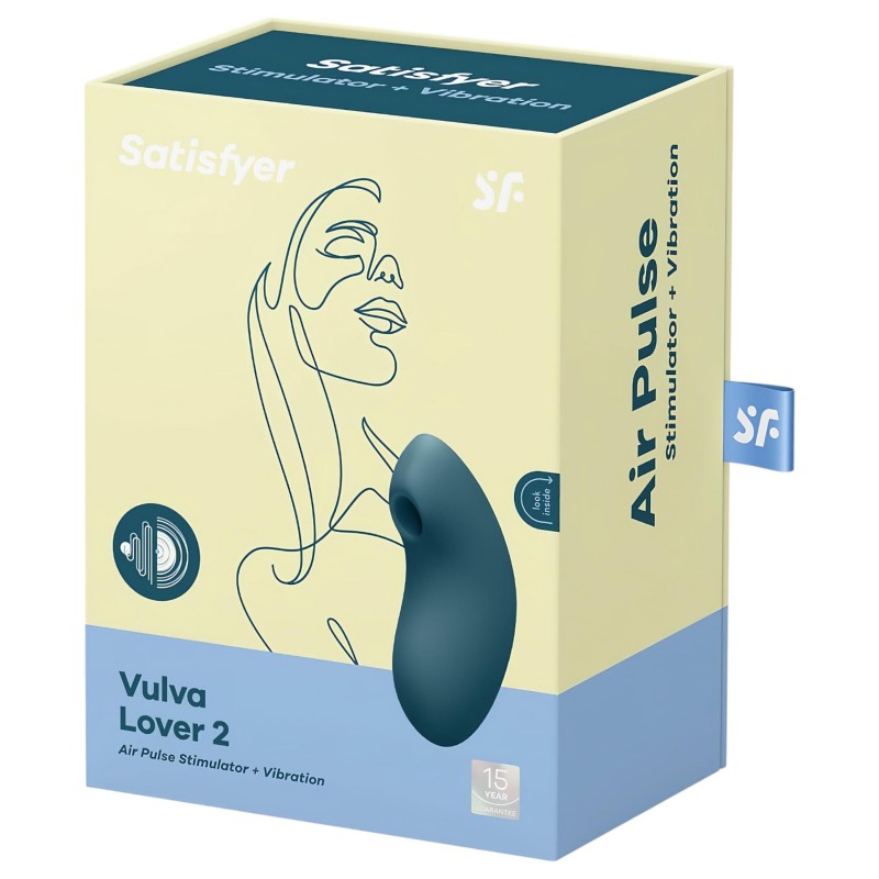 Satisfyer Vulva Lover 2 - akkus léghullámos csikló vibrátor (kék) 117092 termék bemutató kép