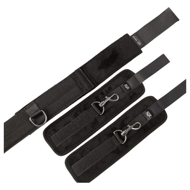 Sei Mio - terpesztő rúd bilinccsel, bondage szett (fekete) 154743 termék bemutató kép