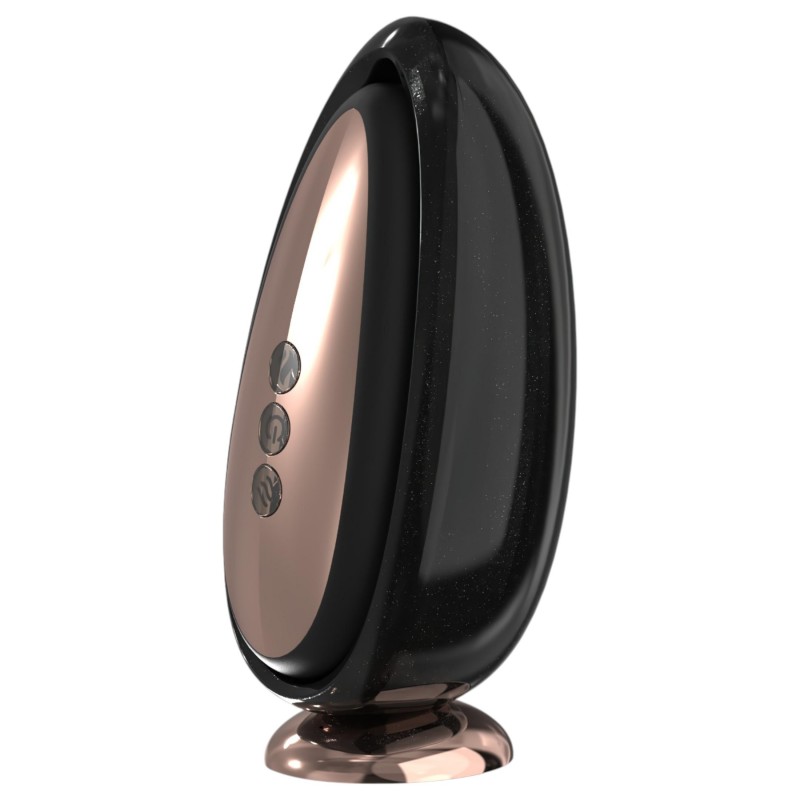 Sex HD Mirror - melegítő funkciós nyaló vibrátor (fekete) 104865 termék bemutató kép