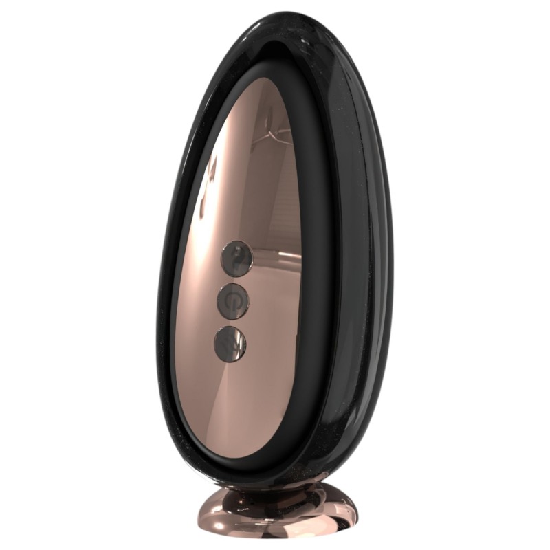 Sex HD Mirror - melegítő funkciós nyaló vibrátor (fekete) 104867 termék bemutató kép