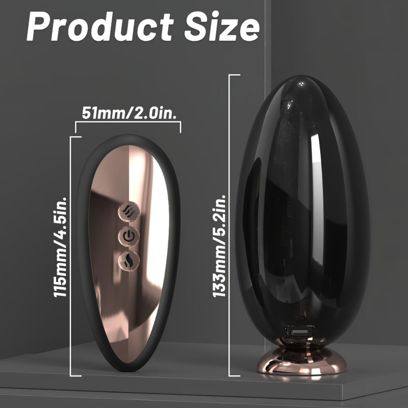 Sex HD Mirror - melegítő funkciós nyaló vibrátor (fekete) 104870 termék bemutató kép