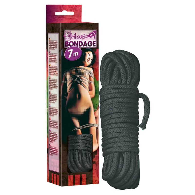 Shibari Bondage kötél - 7m (fekete) 92631 termék bemutató kép