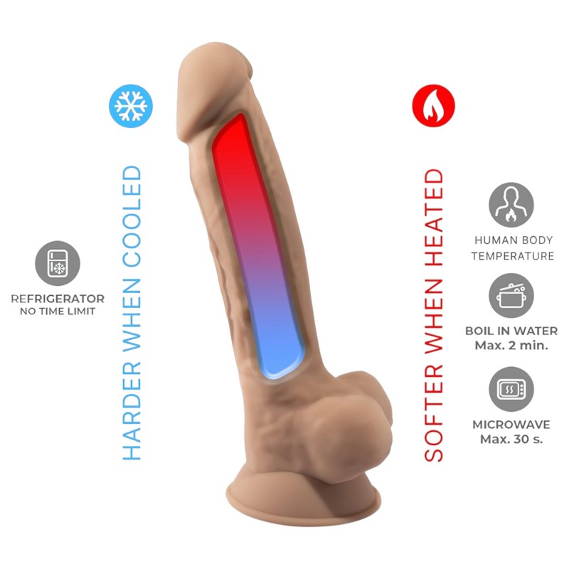 Silexd 7 - tapadókorongos dildó - 17,5 cm (testszínű) 141079 termék bemutató kép