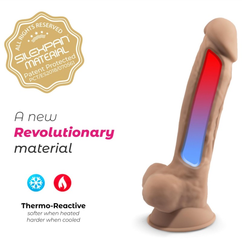 Silexd 7 - tapadókorongos dildó - 17,5 cm (testszínű) 150185 termék bemutató kép