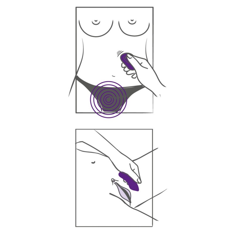 SMILE Panty - akkus, rádiós csikló vibrátor (lila) 39083 termék bemutató kép